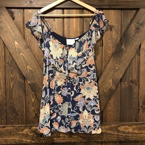 Maeve anthropology off the shoulder tank floral size 10